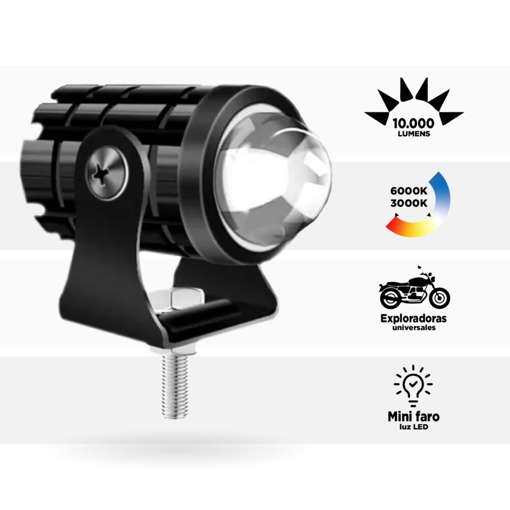 Explorasdoras Bicolor Panoramicas 10.000 Lúmenes Antivaho Moto - Carro