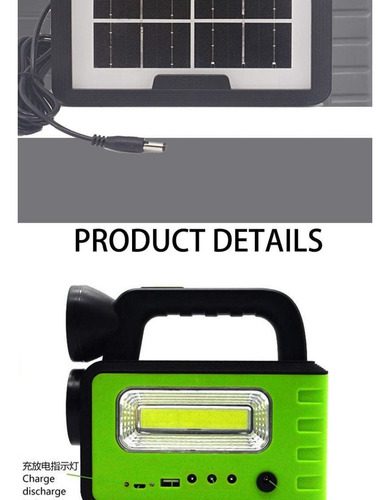 Linterna Led Portátil Planta Carga Solar Incluye 3 Bombillas - Imagen 5