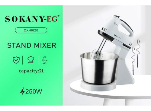 Batidora Eléctrica 250w Con Tazón De 2l 7 Velocidade Potente - Imagen 4