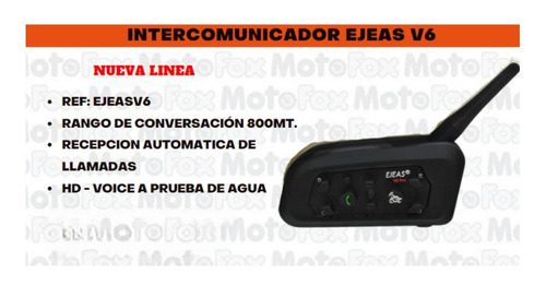 Intercomunicador Múltiple Pilotos Manos Libres V6 800 Metros - Imagen 5