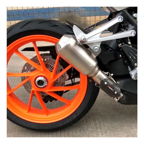 Silenciador Deportivo Para Moto Escape Exosto Plata - Imagen 3