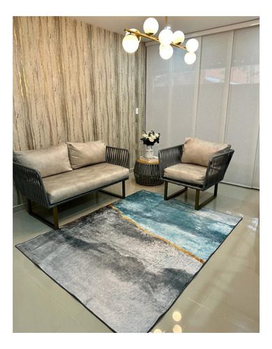 Alfombra Terciopelo Cristal Persa Antidesli Lavable 150x200 - Imagen 14