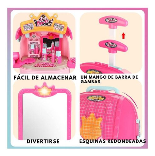 Juego Portátil Maquillaje Niñas Maleta Tocador Peinador 2023 - Imagen 5
