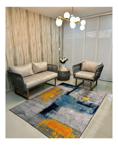 Alfombra Terciopelo Cristal Persa Antidesli Lavable 150x200 - Imagen 10