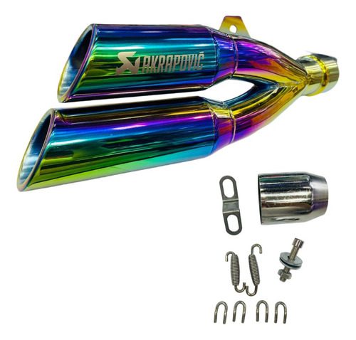 Exosto Akrapovic Doble Salida Tornasol Rosado Aaa