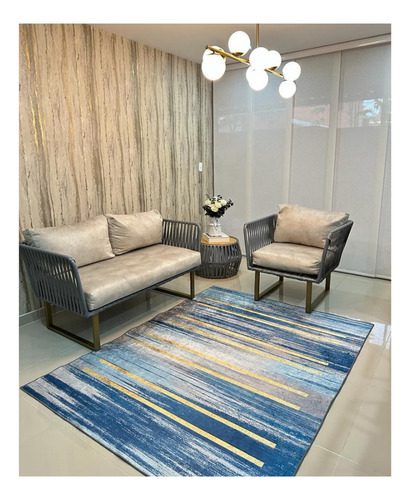 Alfombra Terciopelo Cristal Persa Antidesli Lavable 150x200 - Imagen 18