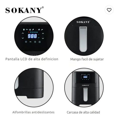 Freidora De Aire Inteligente 8 Litros Pantalla Led Táctil - Imagen 7