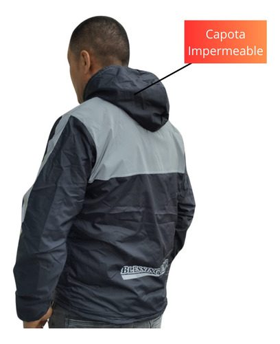 Chaqueta Rompevientos Reflectoras Bicolor Con Capucha Moto - Imagen 5