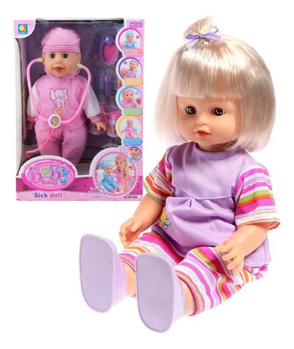 Muñeca Bebé Que Se Levanta Llora Y Ríe Articulada Accesorios