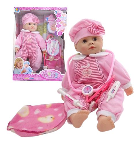 Muñeca Se Enferma, Llora Y Se Sonroja + Accesorios Médicos