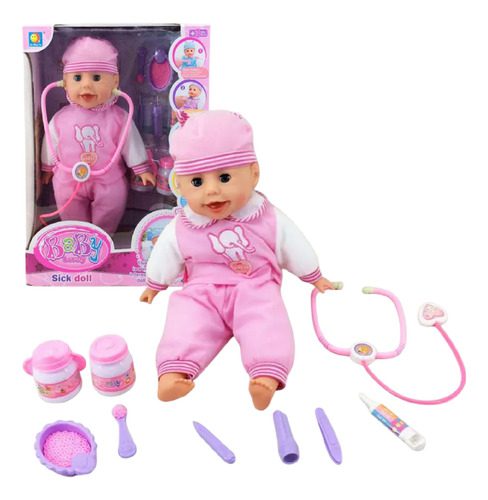 Muñeca Bebé Interactivo Con Sonidos, Luces Accesorios Médico
