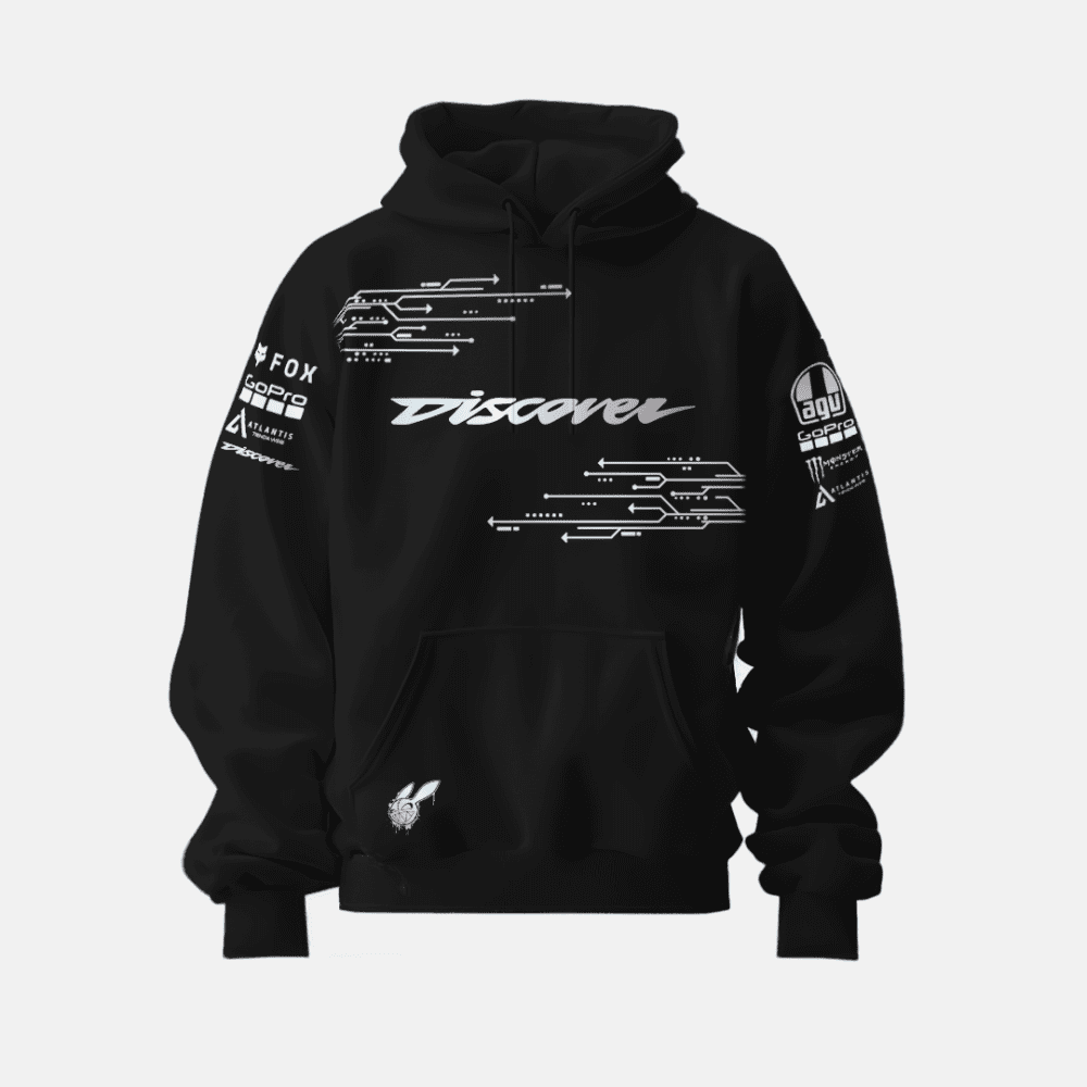 Hoodie Moto Tornasol en Algodón Perchado