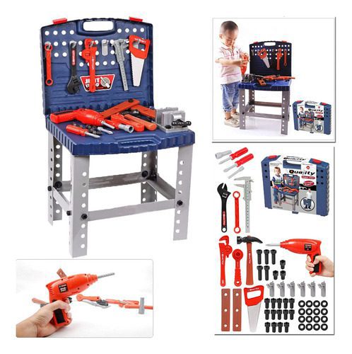 Banco De Trabajo Infantil Con Herramientas Y Taladro Unisex