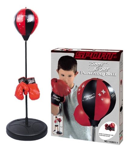 Kit De Boxeo Para Niños Con Pera Soporte Ajustable Y Guantes