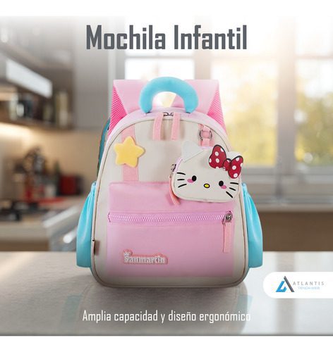 Morral Escolar Infantil Hello Kitty Mochila Liviana 30cm Ros Rosa Hello Kity - Imagen 4