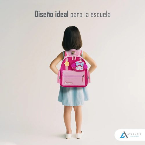 Morral Escolar Infantil My Melody Mochila Liviana 30cm Rosa Rosa Morral Escolar Malody - Imagen 5