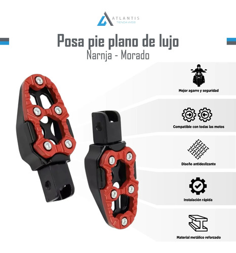 Posapiés Moto Planos Pop-002 Aluminio Ionizado Universal - Imagen 4