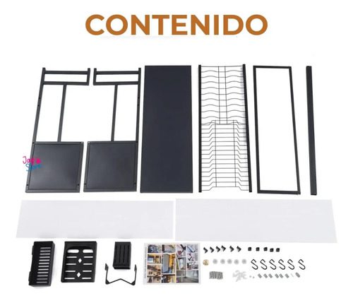 Escurridor Platos Cocina Gabinete Organizador Loza Secaplato Negro - Imagen 4