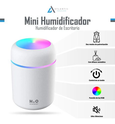 Mini Humidificador Usb Blanco Difusor Aceites Esenciales Blanco 110v - Imagen 4