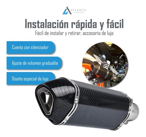 Escape Silenciador Deportivo Universal Moto Pi-hwj-300 51mm - Imagen 3