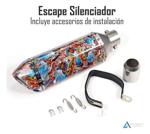 Silenciador Exosto Universal Moto Pi-034024 38-51 - Imagen 4