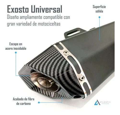 Escape Silenciador Deportivo Universal Moto Pi-034011b/1ne - Imagen 4