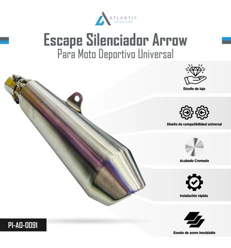 Silenciador Exosto Moto Universal Pi-034019n Acero - Imagen 6