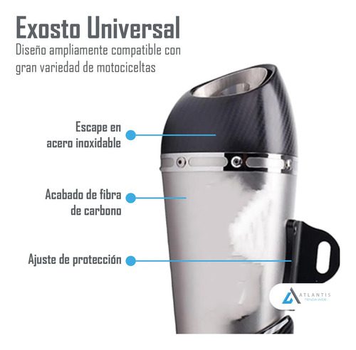 Silenciador Exosto Moto Universal Pi-034019n - Imagen 6