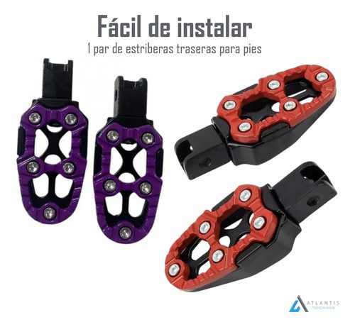 Posapiés Moto Planos Pop-002 Aluminio Ionizado Universal - Imagen 3