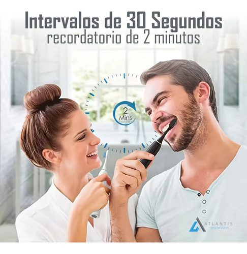 Cepillo Dientes Eléctrico X3 Sonic Recargable Cerdas Suaves Negro - Imagen 4