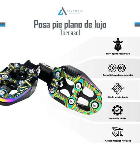 Posapiés Moto Tornasol Aluminio Pop-002-13 | Par Universal - Imagen 5
