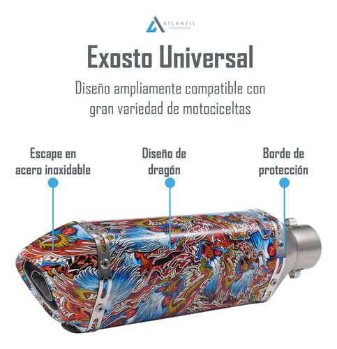 Silenciador Exosto Universal Moto Pi-034024 38-51 - Imagen 3