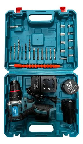 Taladro Percutor Inalámbrico 36v 2 Baterías +kit Perforación - Imagen 6