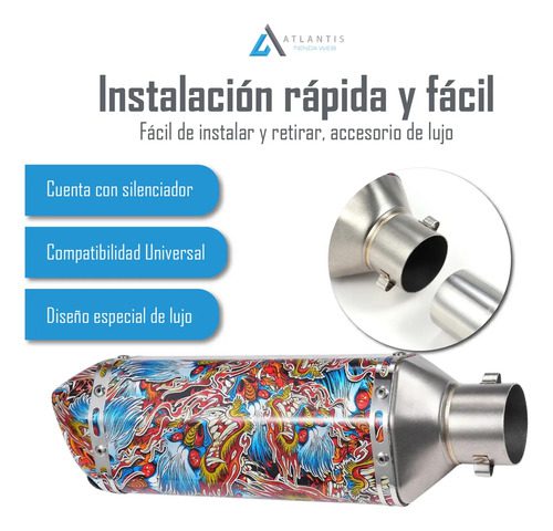 Silenciador Exosto Universal Moto Pi-034024 38-51 - Imagen 5