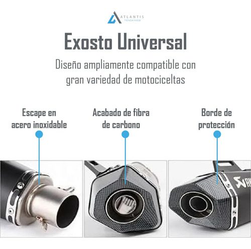Escape Silenciador Deportivo Universal Moto Pi-034011b/2ca - Imagen 5