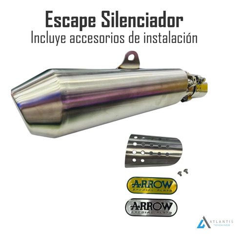 Silenciador Exosto Moto Universal Pi-034019n Acero - Imagen 3