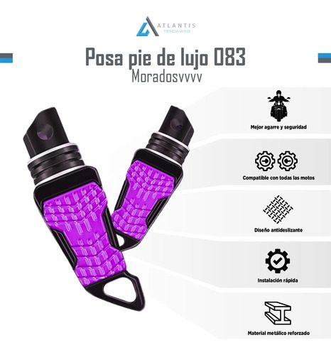 Posapiés Moto Lujo 083 Aluminio Alta Resistencia Universal - Imagen 5