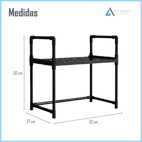 Estante Organizador Cocina 1 Nivel Rack Multifuncional Abs Negro - Imagen 5