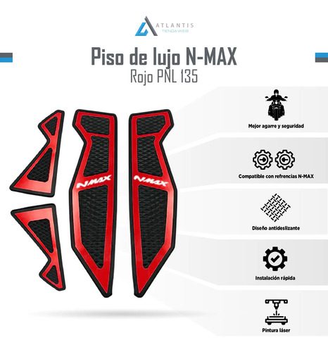 Posa Pies Nmax Alfombrilla Antideslizante Roja - Imagen 3