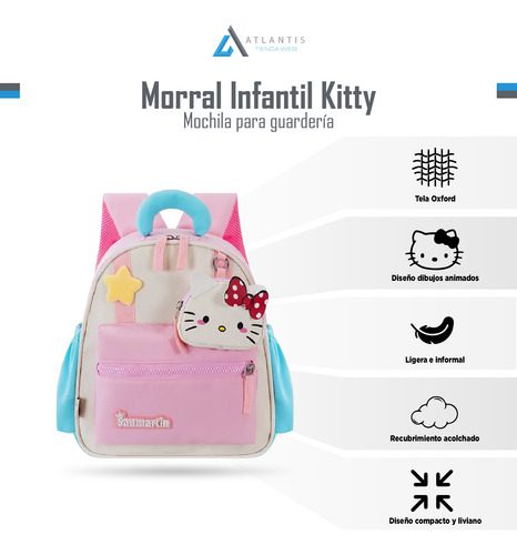 Morral Escolar Infantil Hello Kitty Mochila Liviana 30cm Ros Rosa Hello Kity - Imagen 5