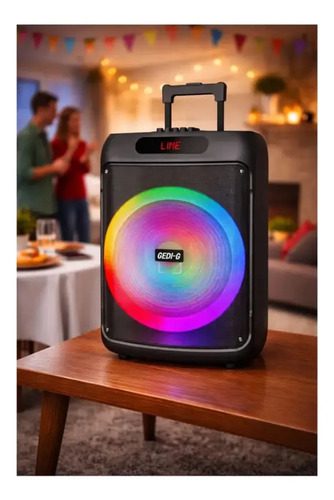 Cabina De Sonido 15 Gedi-g Gd-1507 Luces Rgb + 2 Micrófonos Negro - Imagen 3