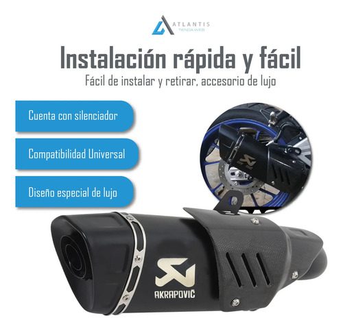 Escape Silenciador Deportivo Universal Moto Pi-034019n - Imagen 5