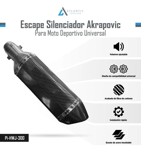 Escape Silenciador Deportivo Universal Moto Pi-hwj-300 51mm - Imagen 5