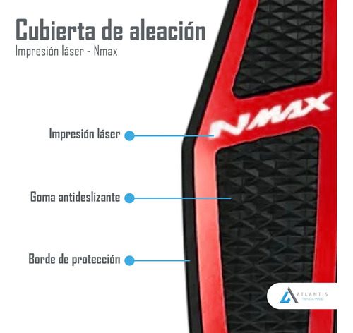 Posa Pies Nmax Alfombrilla Antideslizante Roja - Imagen 6