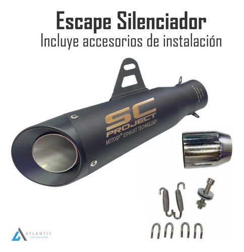 Exosto Silenciador Deportivo Universal Moto Pi-034006a/2n