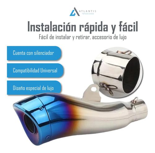 Exosto Moto Estilo Leovince Tornasol Universal De Lujo - Imagen 3