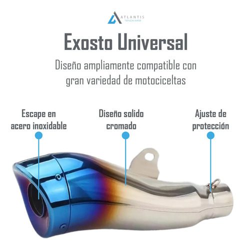 Exosto Moto Estilo Leovince Tornasol Universal De Lujo - Imagen 4