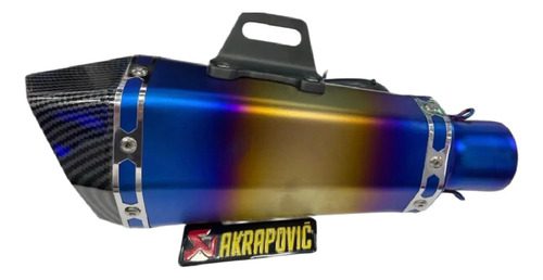 Escape Exosto De Lujo Akrapovic Tornazol Azul Moto Universal